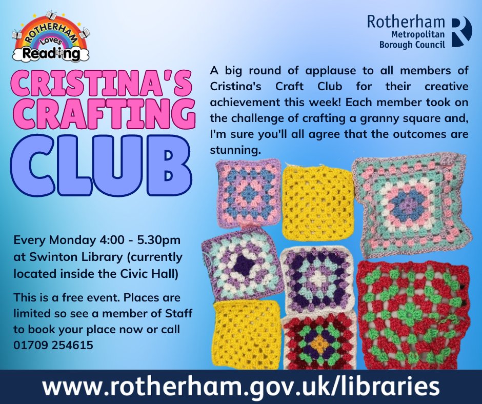 A big round of applause to all members of Cristina's Craft Club for their creative achievement this week! . Just a quick reminder to members that due to the bank holiday the next session of the craft club will be on Monday 13thMay. #loveyourlibrary