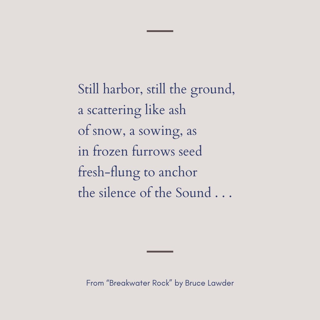 Always the women’s place, this water, cold and dark, the old breakwater rock —From “Breakwater Rock” by Bruce Lawder. Both of his poems in our winter issue are free to nonsubscribers: tinyurl.com/uvz3ymhj #poetry #poetrylovers #poetryrecs #litmag