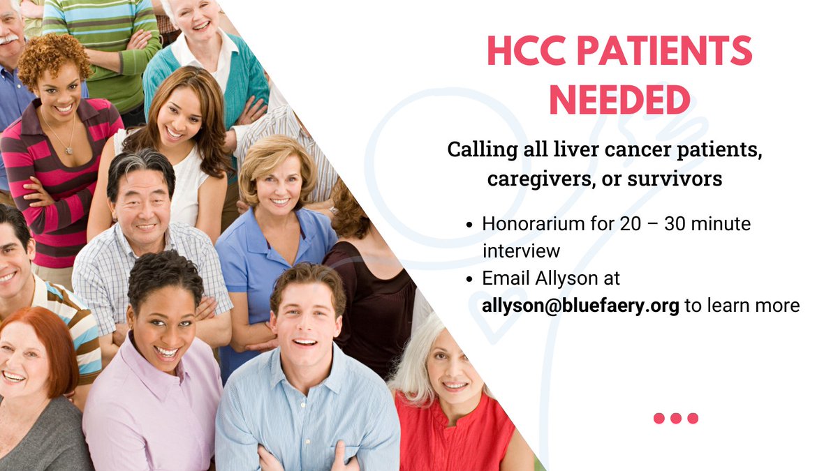 What's your HCC story? Whether you’re an HCC survivor, current patient, or current caregiver, we want to hear your story for our new You and Liver Cancer program. 💙 If interested, please email allyson@bluefaery.org. #livercancer #liverdisease