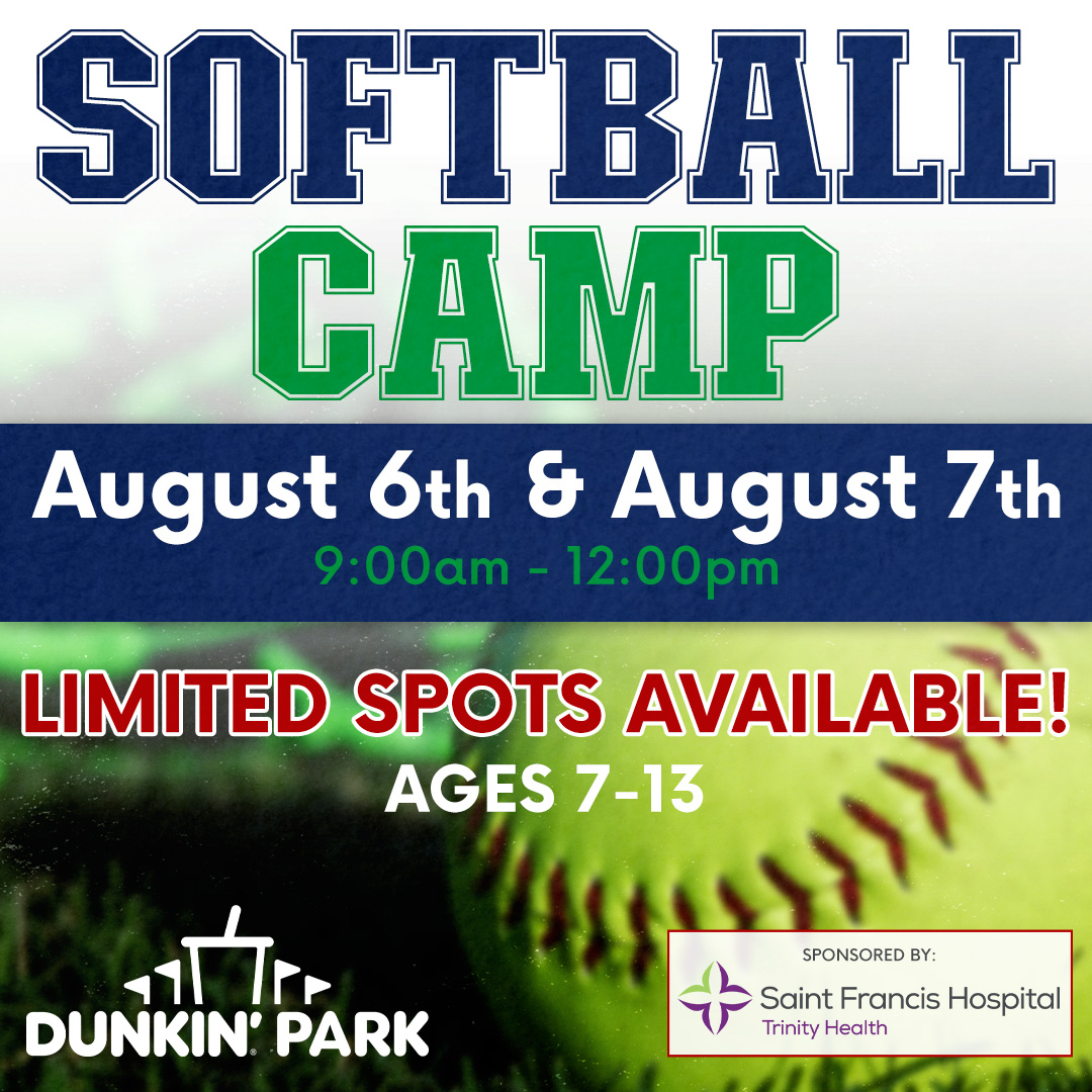 Calling all softball players 🥎💕 Join us at Dunkin' Park on August 6th & 7th from 9am-12pm for a two-day softball camp for ages 7-13!👧👦 Register here: bit.ly/3HiKD1i Brought to you by @SaintFrancisCT