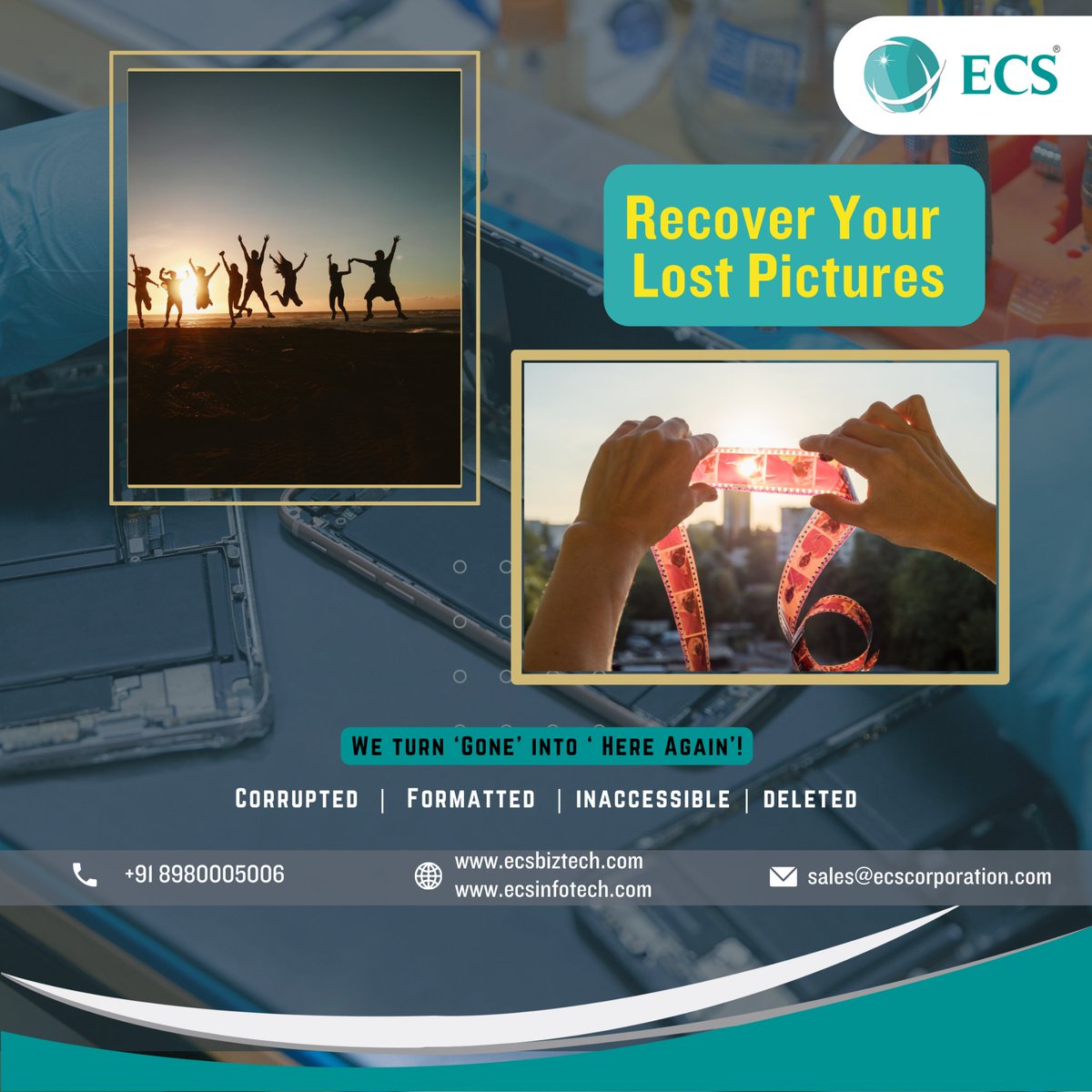 At ECS Infotech,  why our team delicately retrieves precious moments from various devices like SIM cards, memory cards & more.💾

Whether it's cherished photos, contacts, or vital documents, we're here to bring them back to you because it matters.💖

#FileRecovery #DataRecovery