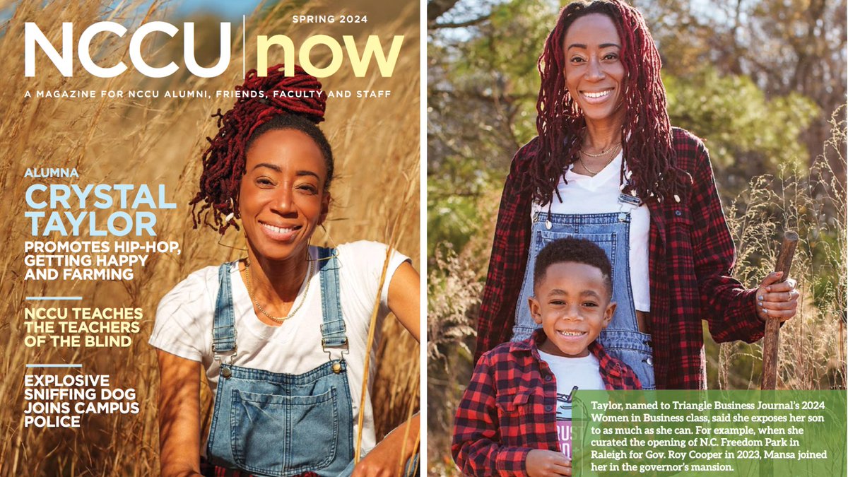 #NCCUCommunity | The Spring 2024 edition of NCCU Now is now available on campus and will hit your mailbox soon! This edition features our alumna Crystal Taylor. Can't wait for your copy? Check out the online version today! | #NCCUNow #EaglePride | READ: tinyurl.com/NCCUNowSpring2…