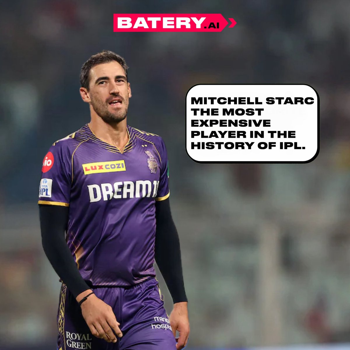 Mitchell Starc the most expensive player in the history of IPL🚀 Starc was acquired for a staggering Rs 24.75 crore by the Kolkata Knight Riders 😍 Previously, Pat Cummins was bought by Sunrisers Hyderabad for Rs 20.50 crore.