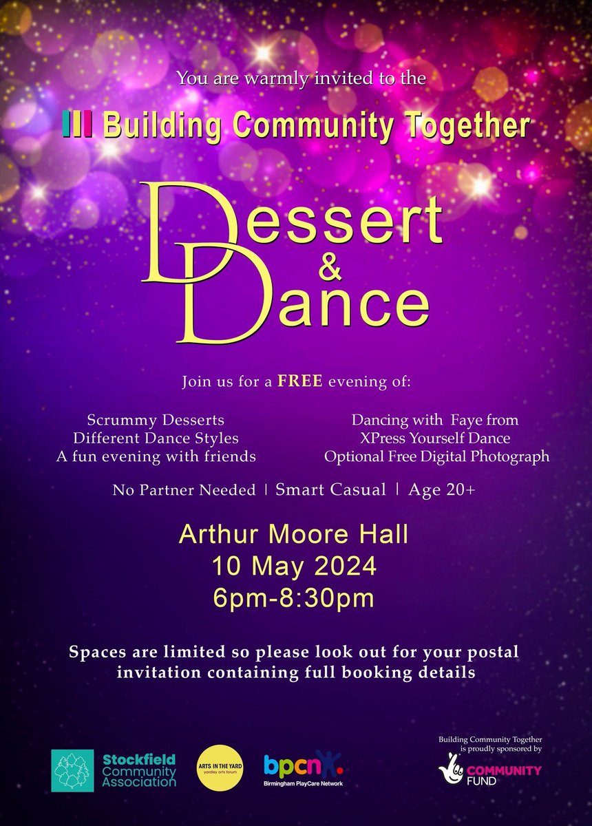 #AcocksGreen residents, we invite u to our #TeaDance Dessert and #Dance! It will be filled with fun, socialising, food & laughter! Plus our fabulous host & dance instructor Faye from @XpressYourself1. Look out for your postal invitation popping through your letterbox. #free #tea