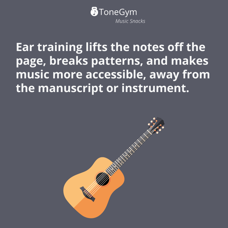 Ear training lifts the notes off the page, breaks patterns, and makes. music more accessible, away from the manuscript or instrument.

 #MusiciansLife #MusicForLife #MusicTheory #SingerLife #Chords #PianoPlayer #MusiciansDaily #ToneGym