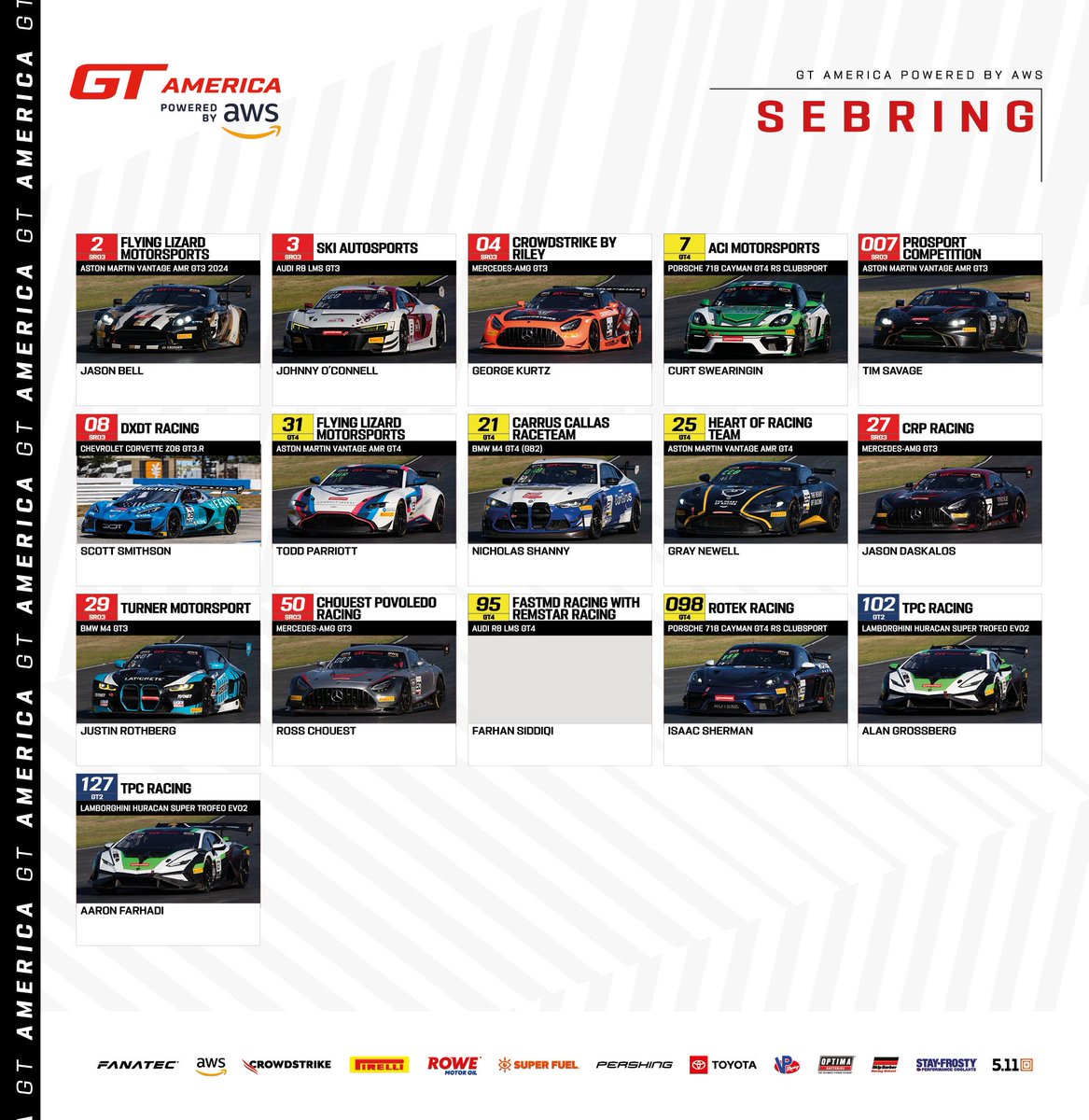 Practice 1️⃣ is done and dusted! 

Check out our #GTSebring grid and let us know which car if your favorite ⬇️

#GTAmerica