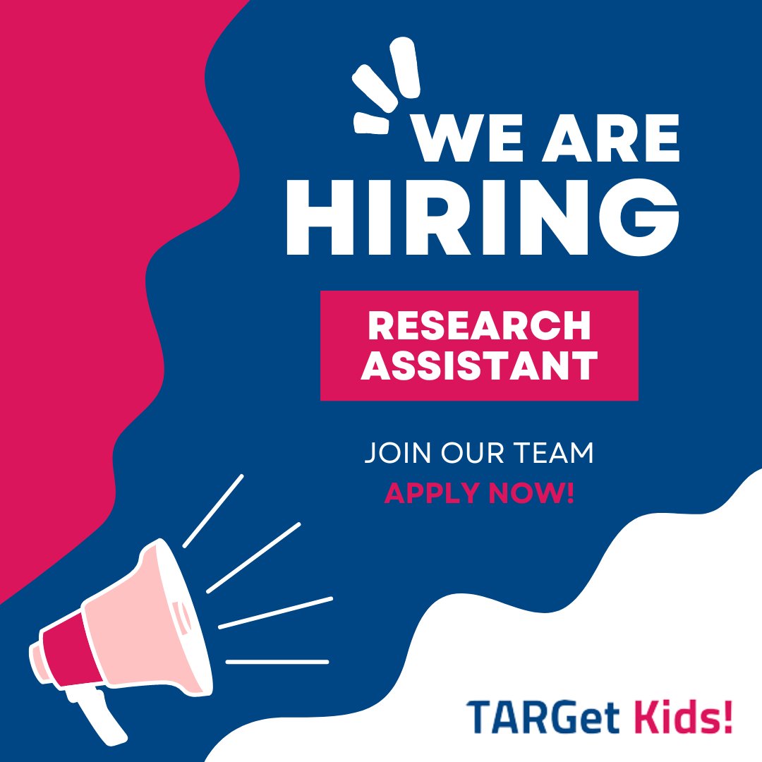 We are #hiring!! ✨ Are you looking to gain hands-on experience in clinical research? TARGet Kids! is looking for a self-motivated and personable Research Assistant to join our team! Apply now: career.sickkids.ca:8001/psc/CRPRD/CARE… (Job ID: 20722) ⏰Application Deadline: May 10th