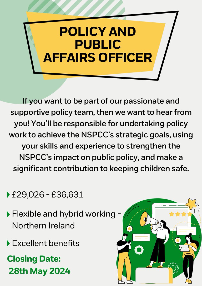 We believe that every childhood is worth fighting for. As a policy officer for @NSPCCNI, you’ll help deliver policy-focussed projects, ensuring we shape law and practice locally to give all children the chance of a childhood free from abuse. Find out more: bit.ly/3UsVs6E