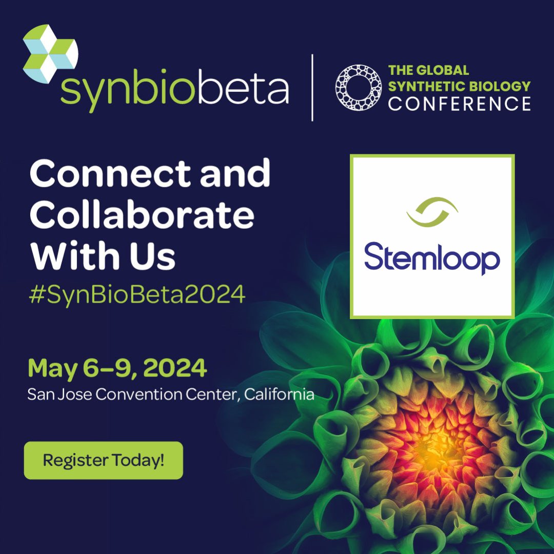 💥 SynBioBeta 2024 is almost here, and we're counting down the days! Don't forget to visit Stemloop at booth 413 in the exhibit hall to learn about our cutting-edge biosensors and our vision for a smarter, more innovative world. 🌎
