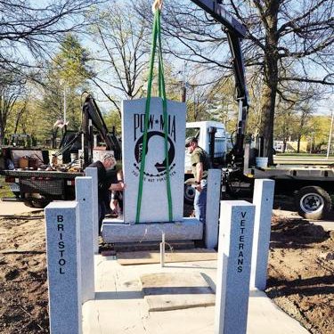 Portions of the new POW/MIA Monument on Memorial Boulevard have been installed, with the project on-track for a Memorial Day unveiling. The project is being led by the Bristol Veterans Council. American Legion Post 209 (SOURCE: The Bristol Press)