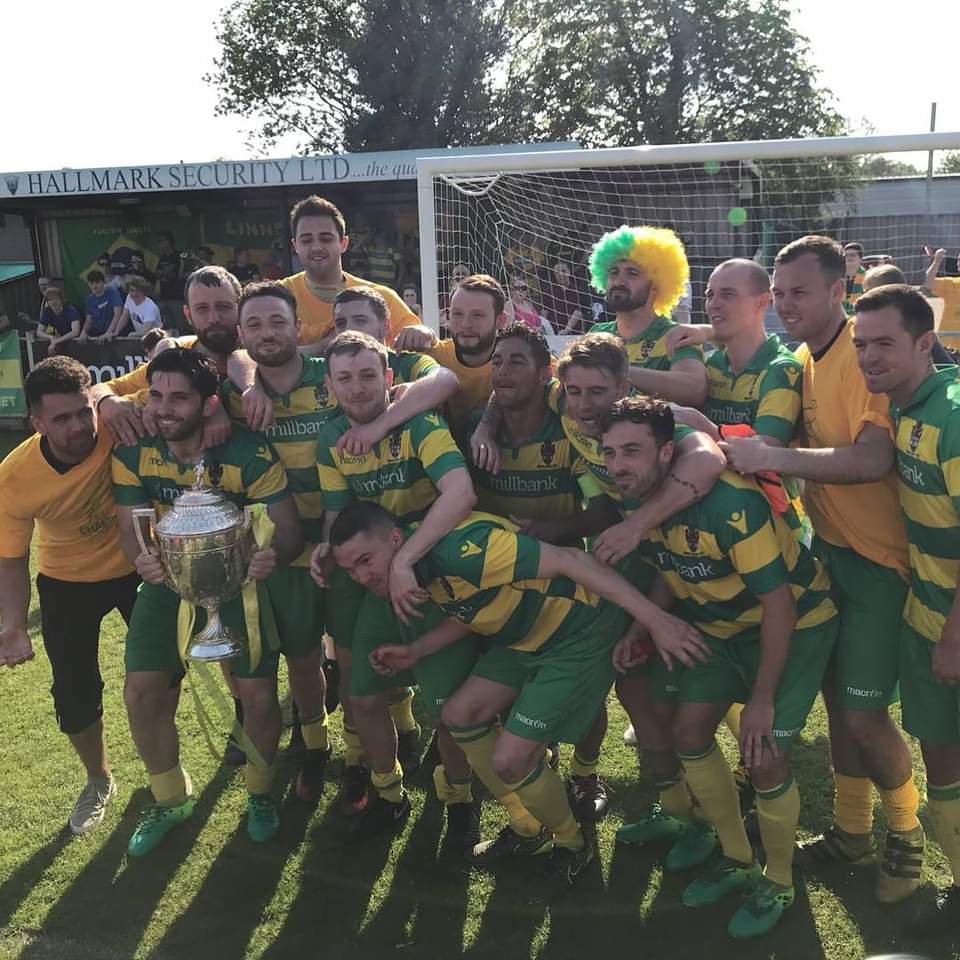 💛💚 | 6 years ago today a 5-0 win over @squiresgatefc secure us the @nwcfl title. Goals from Matty Atherton, Freddie Potter (2), Anthony Hickey and Chris Lawton secured promotion to the @NorthernPremLge. Would would later receive the trophy at our final home game against…