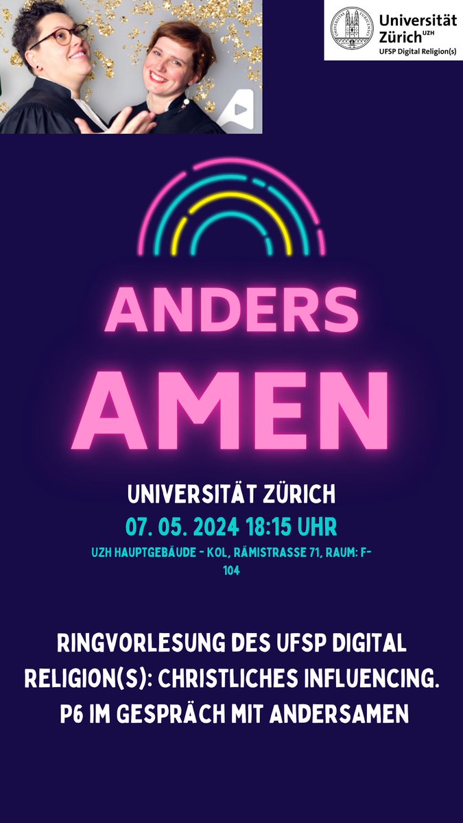 Digital Religion(s) (@uzh_digrel) on Twitter photo 📅 SAVE THE DATE: nächste Woche am 7. Mai sind <a href="/andersamen/">andersamen</a> in unserer Ringvorlesung zu Gast. Die Vorlesung ist öffentlich und kostenlos, alle Interessierten sind herzlich willkommen! Ort: Hauptgebäude UZH, Rämistrasse 71, KOL-F-104. Zeit: 18:15 📅 SAVE THE DATE: nächste Woche am 7. Mai sind <a href="/andersamen/">andersamen</a> in unserer Ringvorlesung zu Gast. Die Vorlesung ist öffentlich und kostenlos, alle Interessierten sind herzlich willkommen! Ort: Hauptgebäude UZH, Rämistrasse 71, KOL-F-104. Zeit: 18:15