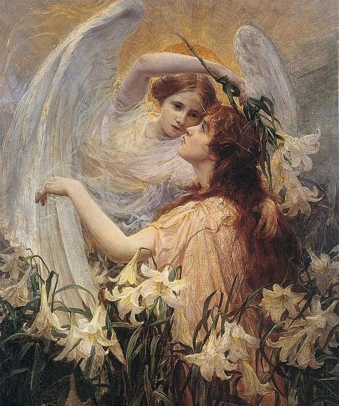 George Hillyard Swinsted (1860-1926), 'Message from an Angel'
The painting is characterized by subtle artistry and deep symbolism, making it one of George Hillyard Swinstead's most significant works.

#artist #painting #the19thcenturyart #art #ArtliveAndBeauty #paintingoftheday