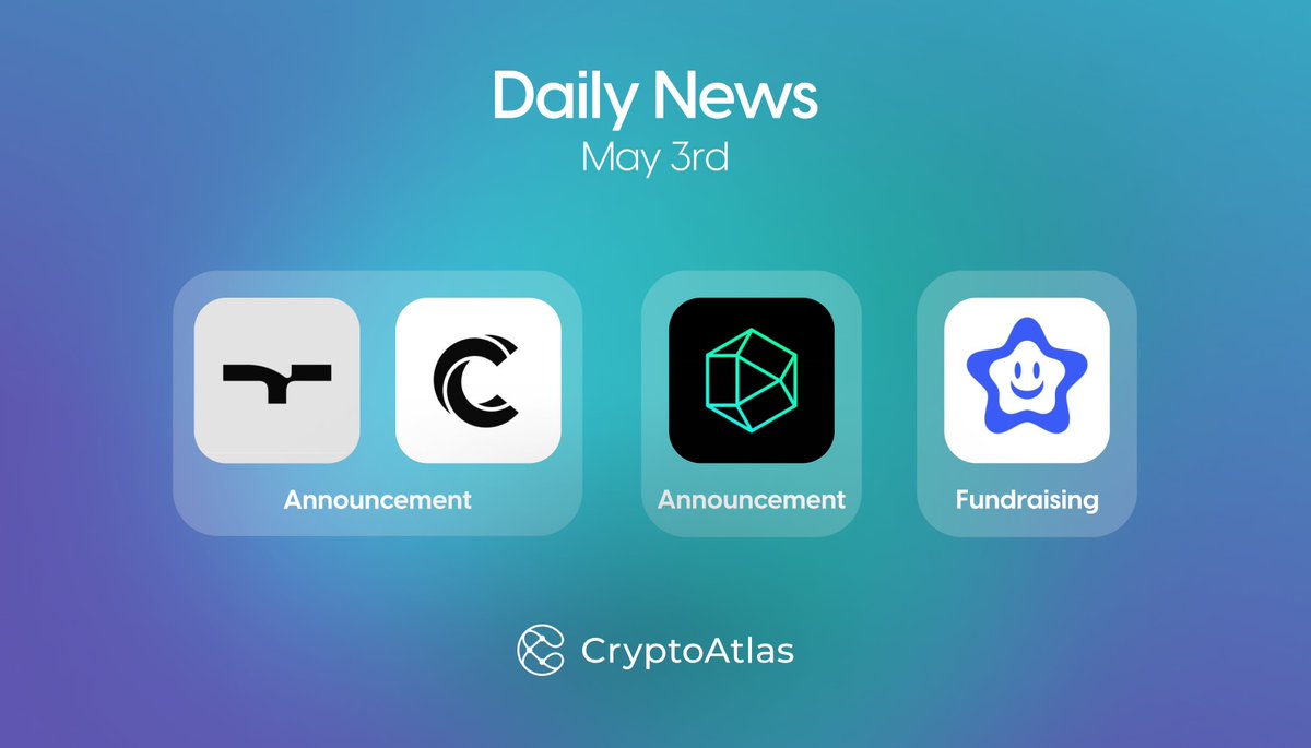 TODAY’S NEWS: May 3⚡️

📣 @Tap_Protocol $TAP announces its upcoming token sale on @CoinList.

📣 @PolyhedraZK introduces #Expander, a native open-source #ZK protocol.

💰 @KioskSocial closes a $10 million funding round led by Electric Capital. 

#Fundraising #TokenSale