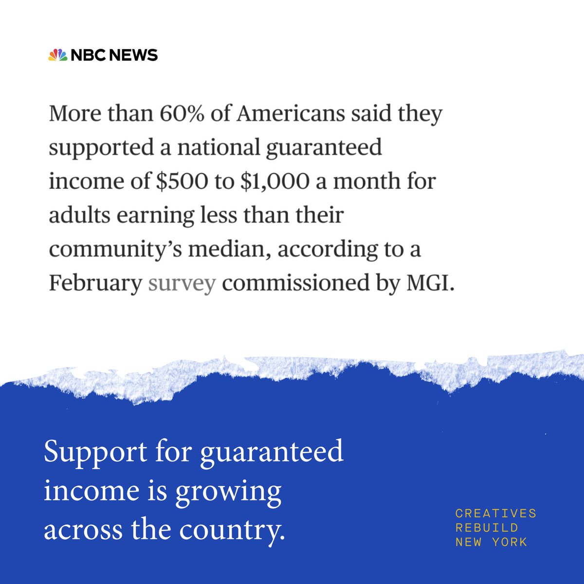 🗣️ Data show that the momentum for #GuaranteedIncome is growing nationwide. Guaranteed income gives workers the security they need to do their work and live their lives well. Read below to check out some recent GI-related articles we’ve been reading: linktr.ee/creativesrebui…