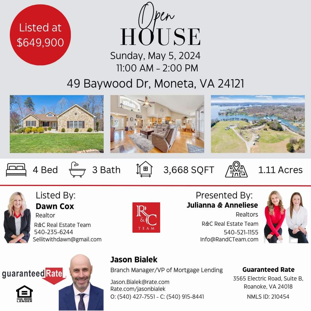 Sponsored: check out this great open house in Moneta on Sunday, presented by new TSL sponsor Robertson & Cox Real Estate Team!