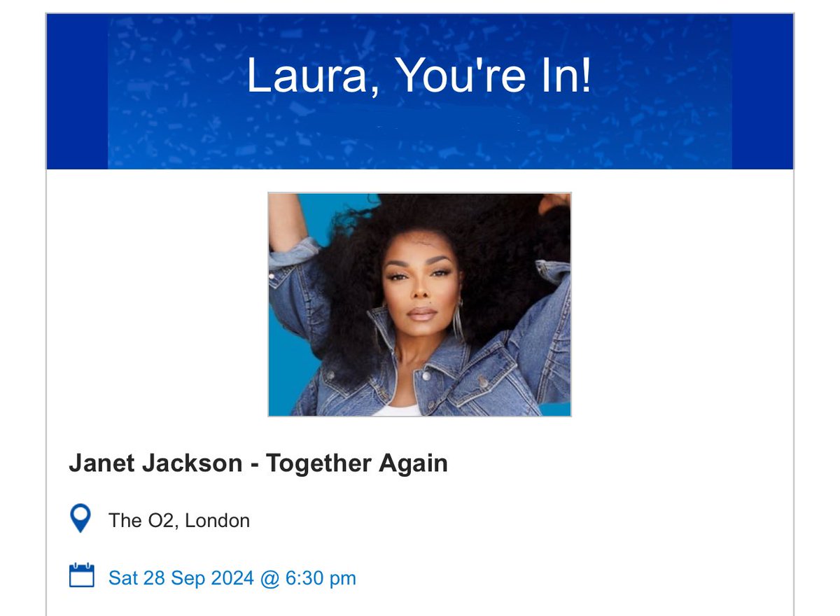 Who’s going to see @JanetJackson in September at @TheO2?!

ME 🤩

I’m so excited 👏🏼 

#JanFam #TogetherAgainTour