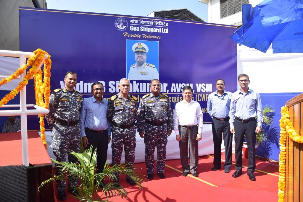 A significant milestone in #GSL’s shipbuilding program, Keel of 1st Next Generation Offshore Patrol Vessel (Y 1280) laid by VAdm B Sivakumar, AVSM VSM, CWP&A in presence of CMD & senior management of GSL.

#IndianNavy 
#MakeinIndia 
#AtmanirbharBharat
#DPROINDIA 
#MODINDIA