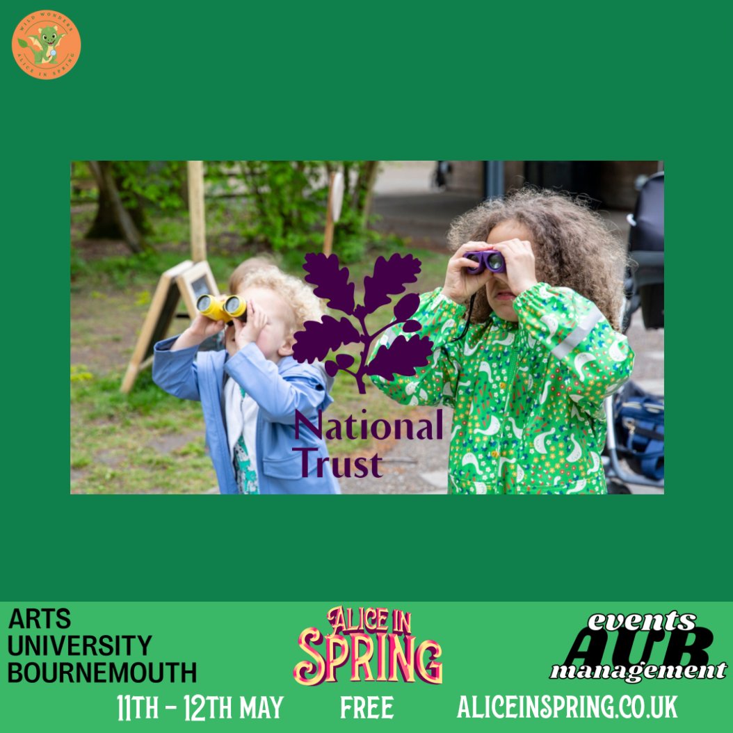 The National Trust team from Brownsea will be at the Alice in Spring FREE family weekend in Bournemouth Town Centre on 11 and 12 May. Learn about nature with a zog trail through the woods. #AliceInSpring #BrownseaIsland #Bournemouth #WhatsOnInDorset #LetsGoOutBournemouth