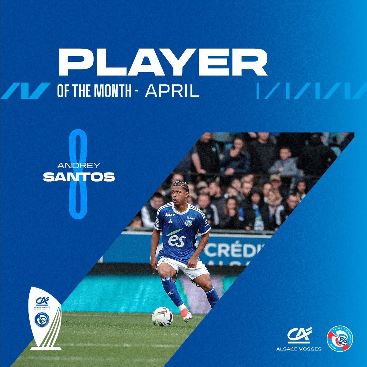 Andrey Santos for Strasbourg and Omari Hutchinson for Ipswich have both been voted Player of the Month for April. 💫