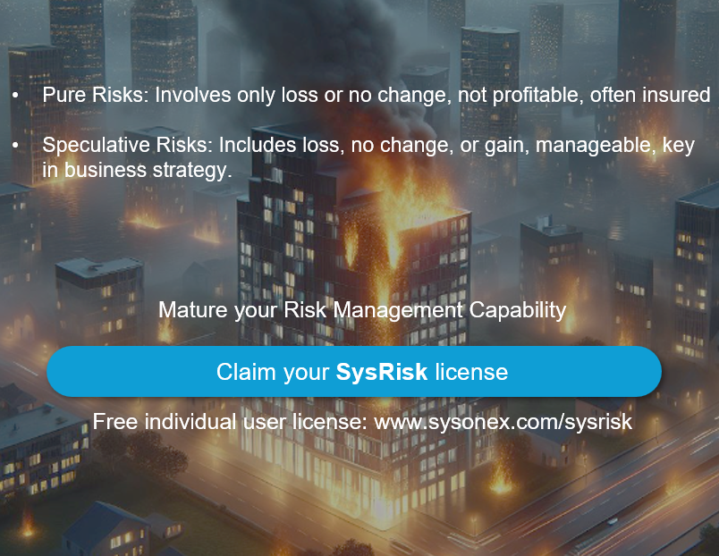 JAM_Mondol's tweet photo. •Pure Risks: Involves only loss or no change, not profitable, often insured

•Speculative Risks: Includes loss, no change, or gain, manageable, key in business strategy.

#riskmanagement #bankingindustry #ESG #firerisk https://t.co/YcHUd53fU8