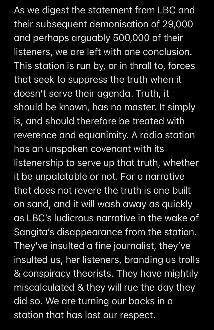#FriendsOfSangita @LBC #WhereisSangitaMyska Some thoughts following LBC & its presenters recent bizarre pronouncements.
