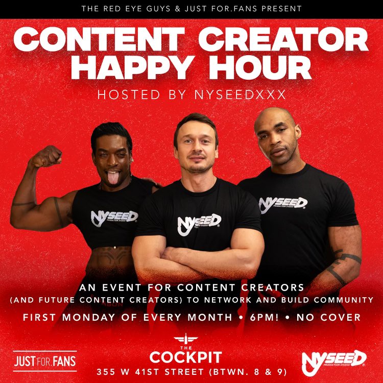 We are so excited to team up with @JustForFansSite for a new content creator happy hour! Stop by and have a drink with us this coming Monday from 6-9pm at @redeye!