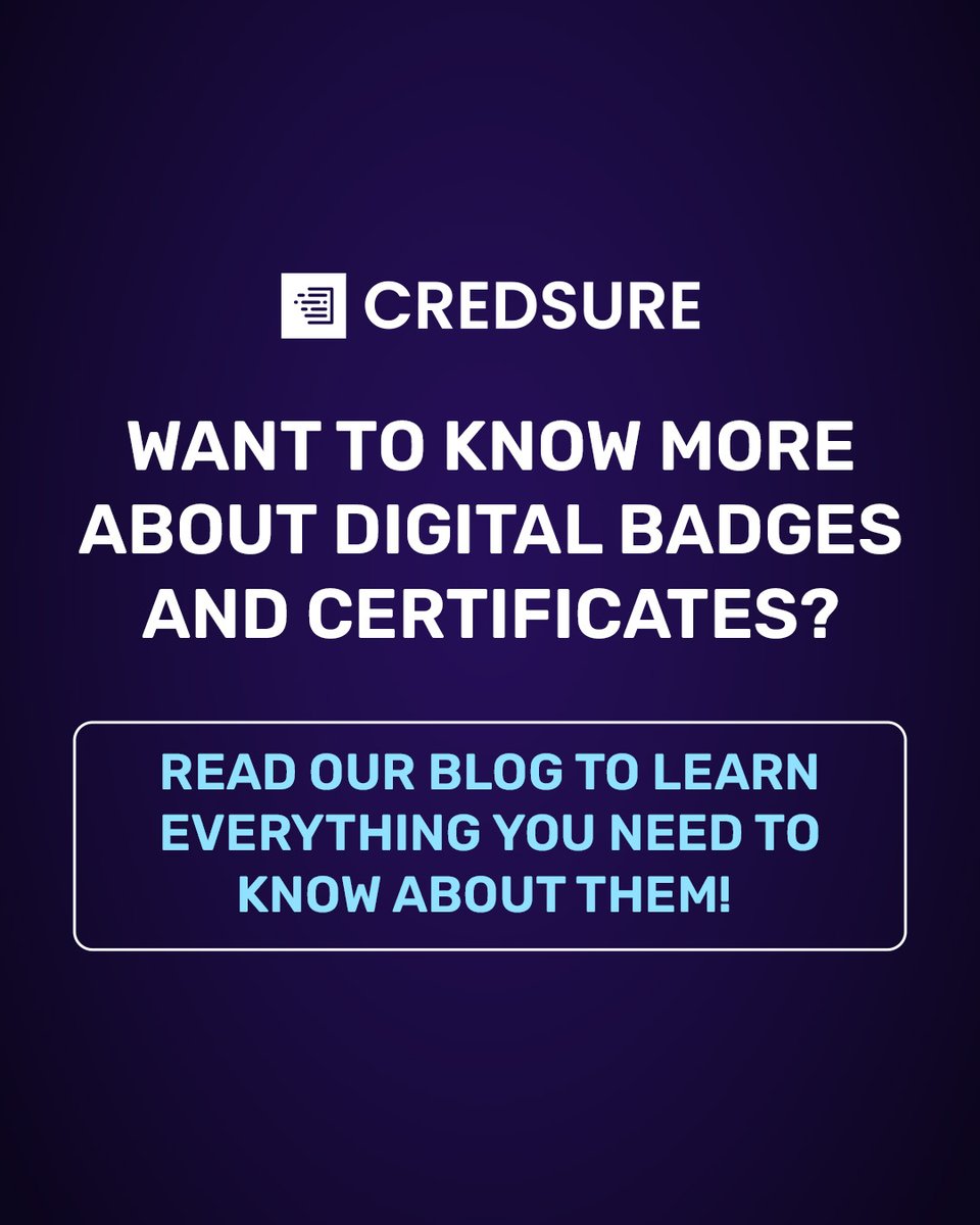 #Digitalbadges and certificates may be similar, but each has its own use. Read our detailed guide to learn about the differences and find out which one works for your organisation 👇
credsure.io/blogs/what-are…

#DigitalCertificates #DigitalCredentials #CredSure