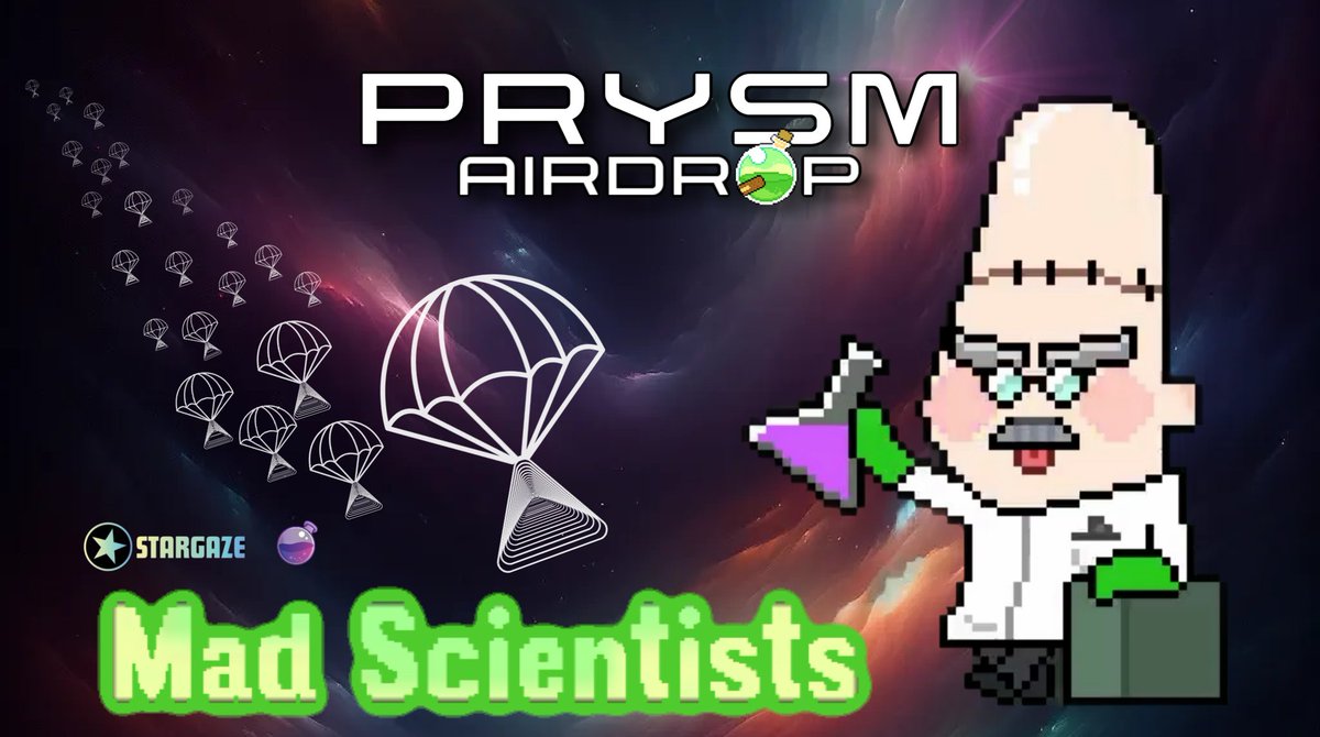 📢 ATTENTION PRYSMIANS!

Please welcome <a href="/madscientists_x/">Mad Scientists 🧪</a> to the  family! 🎉

They are the 2nd #NFT community to be chosen for the #PrysmAirdrop 🪂 

#MadScientists X #PRYSM is a formula for success 🧪

<a href="/StargazeZone/">Stargaze ✨🔭</a> $STARS #airdrops #IBCGANG #Cosmos 

The 2nd of...?