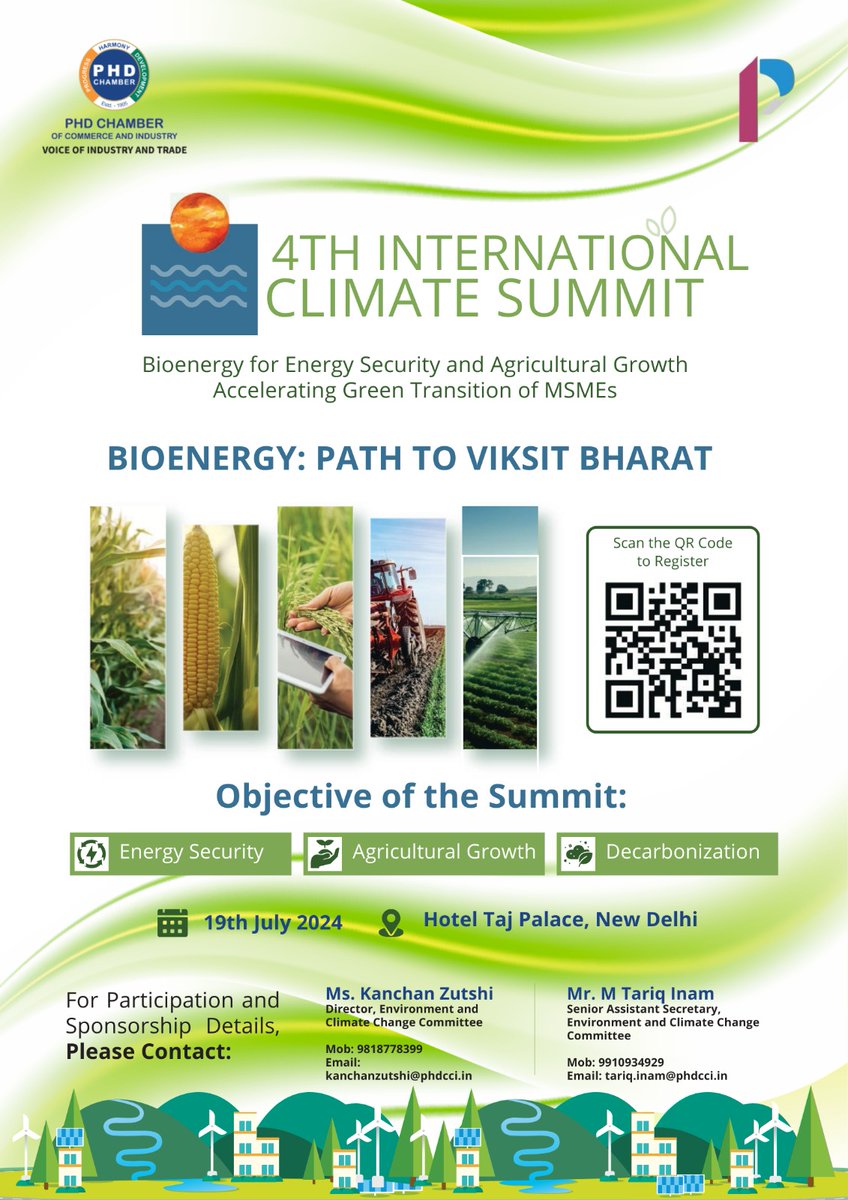 PHDCCI is organizing the International Climate Summit 2024 with Bioenergy: Path to Viksit Bharat on July 19th, 2024 at Hotel Taj Palace, New Delhi.

Thread: (1/5)