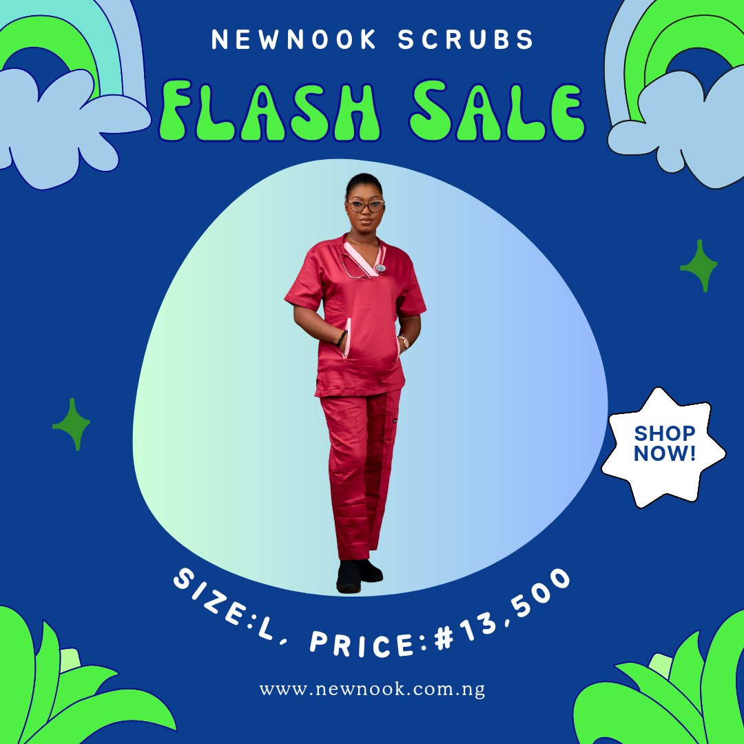 Turn heads with our fabulous pink Bambi scrubs! Size Large now on flash sale for ₦13,500.

 Don't wait – seize the opportunity to stand out and make a statement in style! 💁‍♀️💖 

#FlashSale #StandOut #SizeLarge