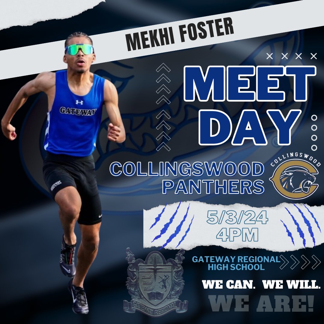 🔥It's Meet Day🔥 Gateway will try to host (last two have been rained out) the Panthers of Collingswood. Third time is a charm ! Competition begins at 4pm #WeAreGateway @GRHSGators