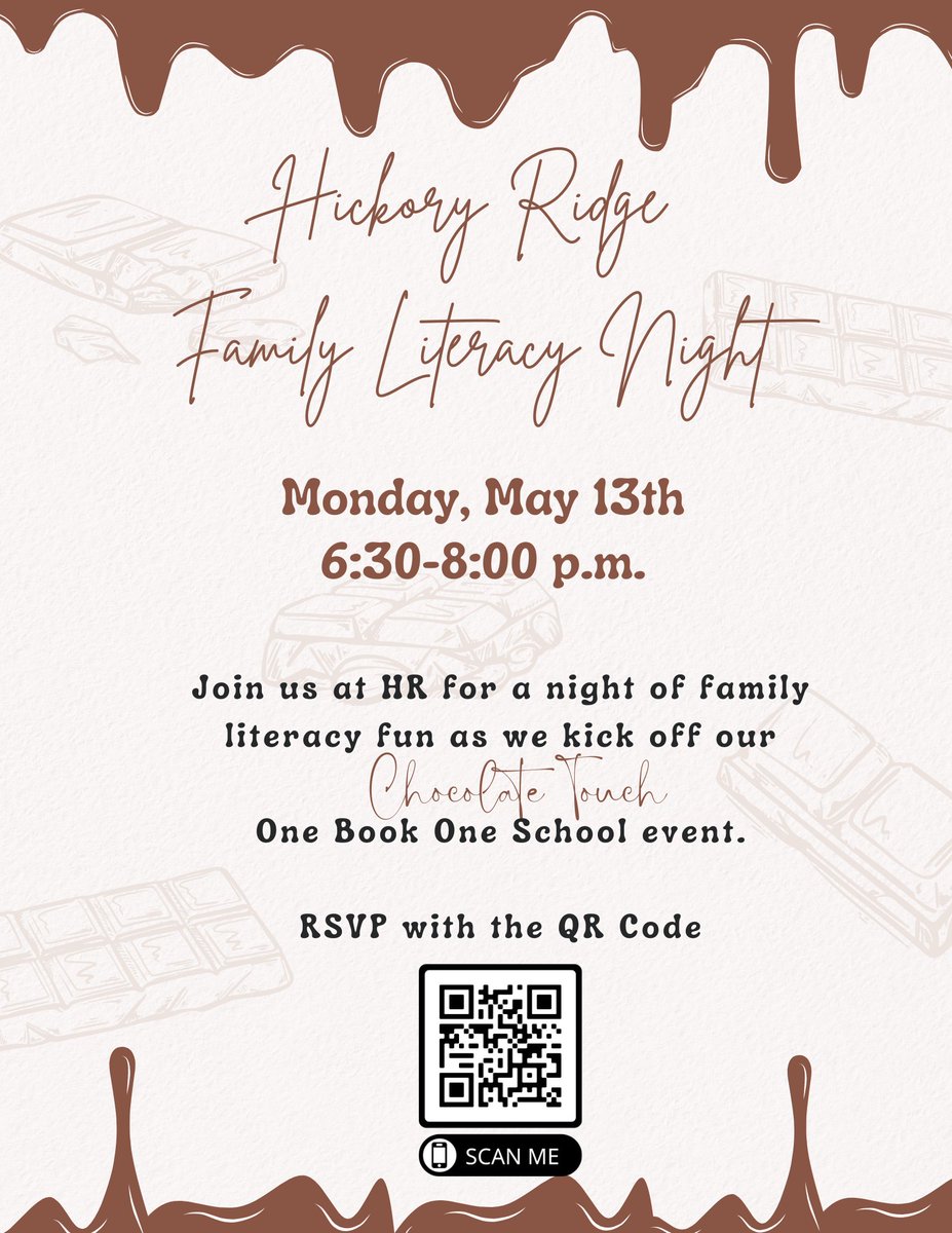 Hickory Ridge Literacy Night is quickly approaching! RSVP to join us on our One Book One School journey this year.