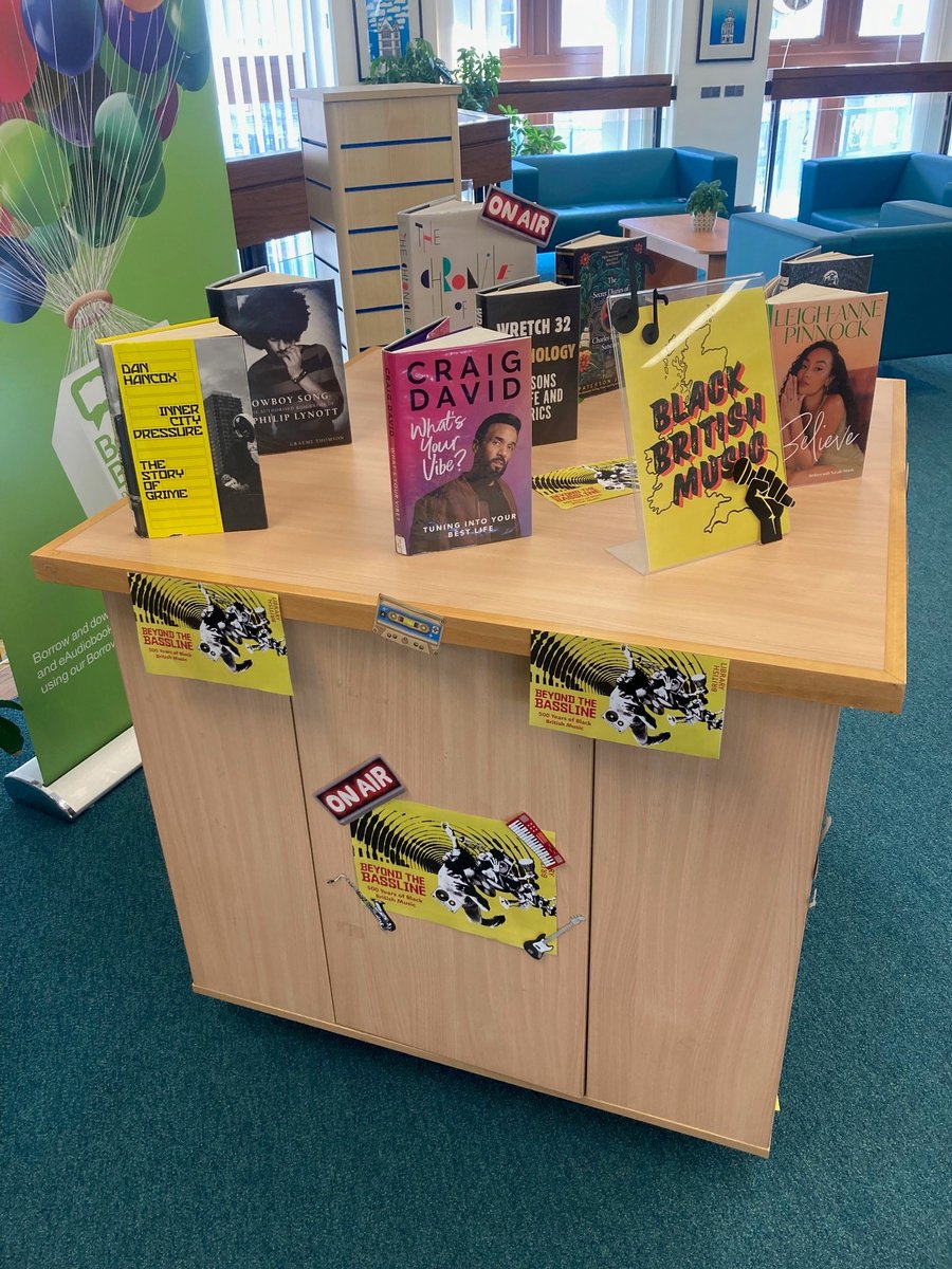 The team at Central Library have put together a great display and selection of books by, and about, Black British music and musicians as part of the @LKN_Libraries Beyond The Bassline exhibition.