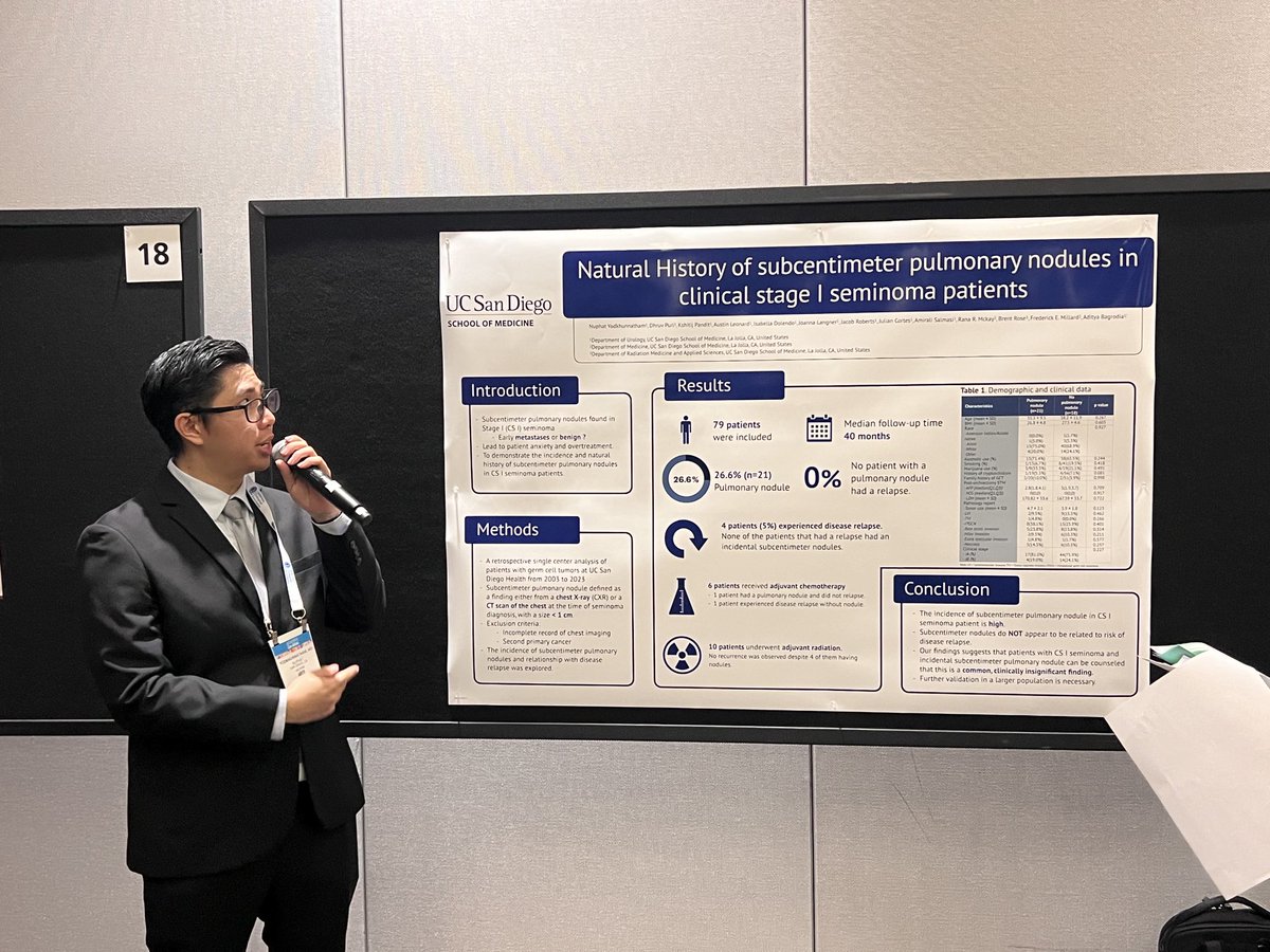 Our ⁦@UCSD_Urology⁩ team starting off #AUA24 with #testicularcancer talks on psychosocial outcomes, molecular drivers, and incidental radiographic findings! Great session ⁦@siadaneshmand⁩ ⁦@ClintCaryMD⁩ ⁦@RHamiltonUrol⁩ ⁦@RichMatulewicz⁩