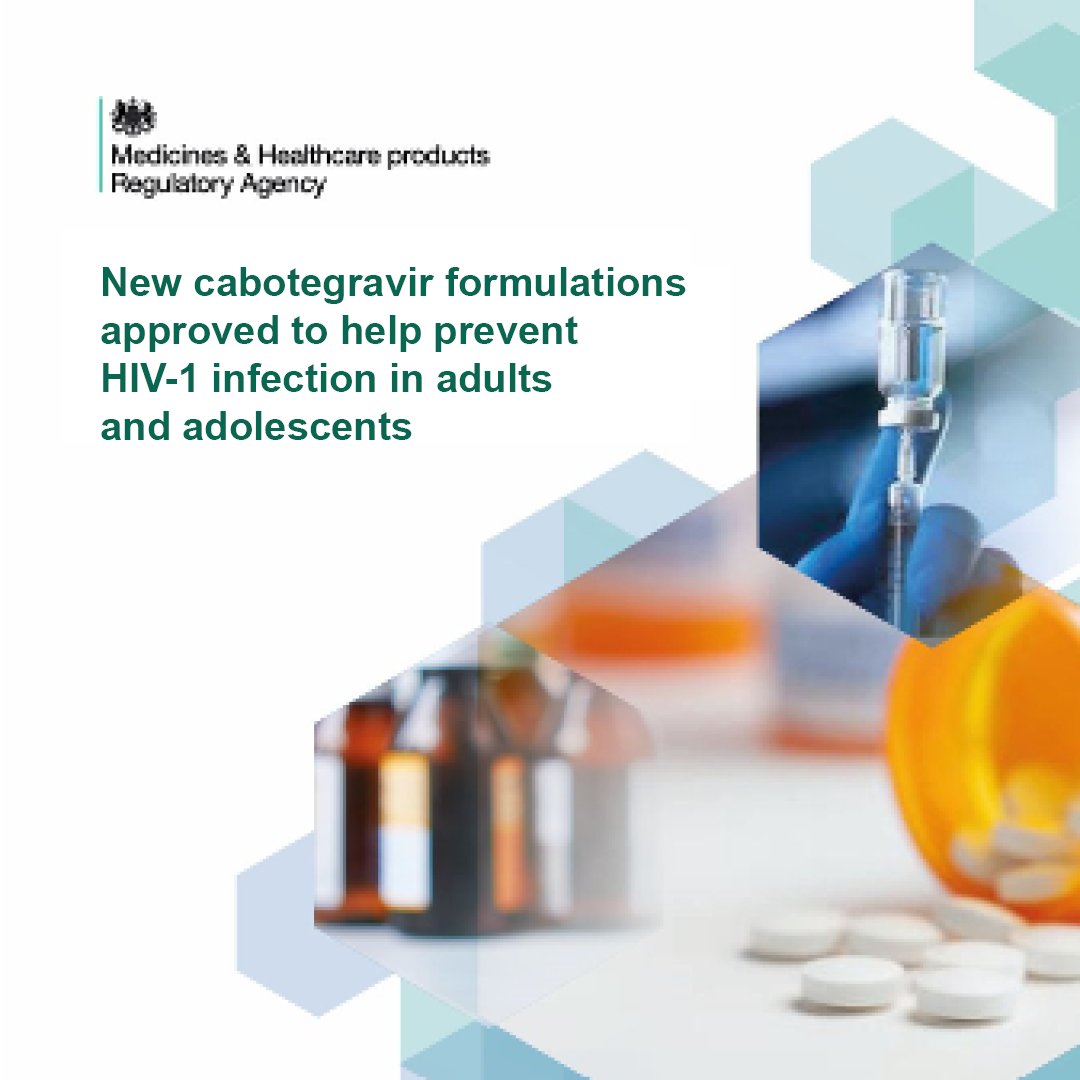 📢 We've approved new cabotegravir formulations to help prevent HIV-1 infection in adults and adolescents Find out more 👉 bit.ly/4b4hPqa