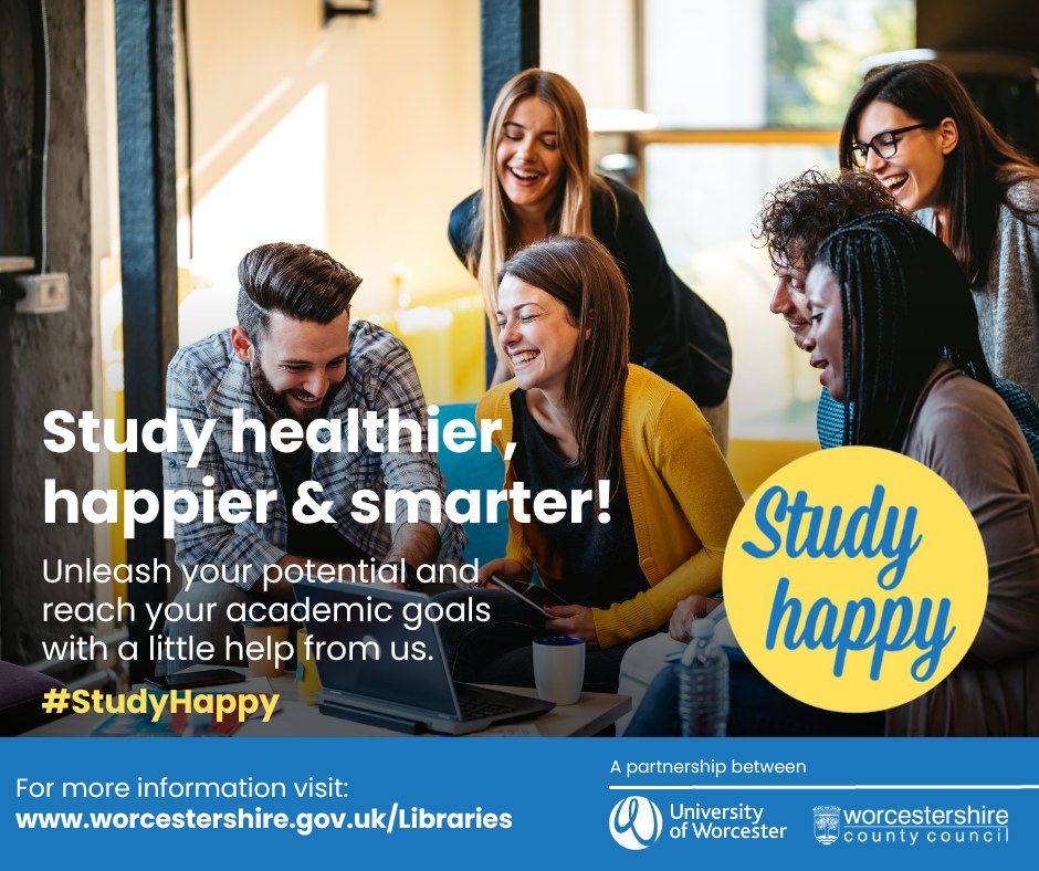 It's important to look after your physical and mental health while studying for assignments and exams. That's why we will have FREE fresh fruit and water for study space users on Fridays. This is running throughout May - feedback welcome! #WorcestershireLibraries #StudyHappy