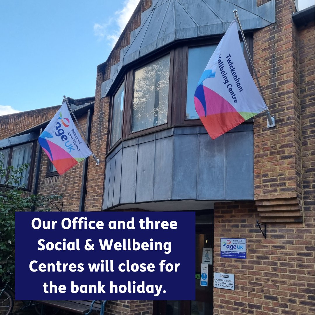 Our Office and three Social & Wellbeing Centres will close for the bank holiday on Monday 6 May. We will resume to normal activities on Tuesday 7 May.🌟