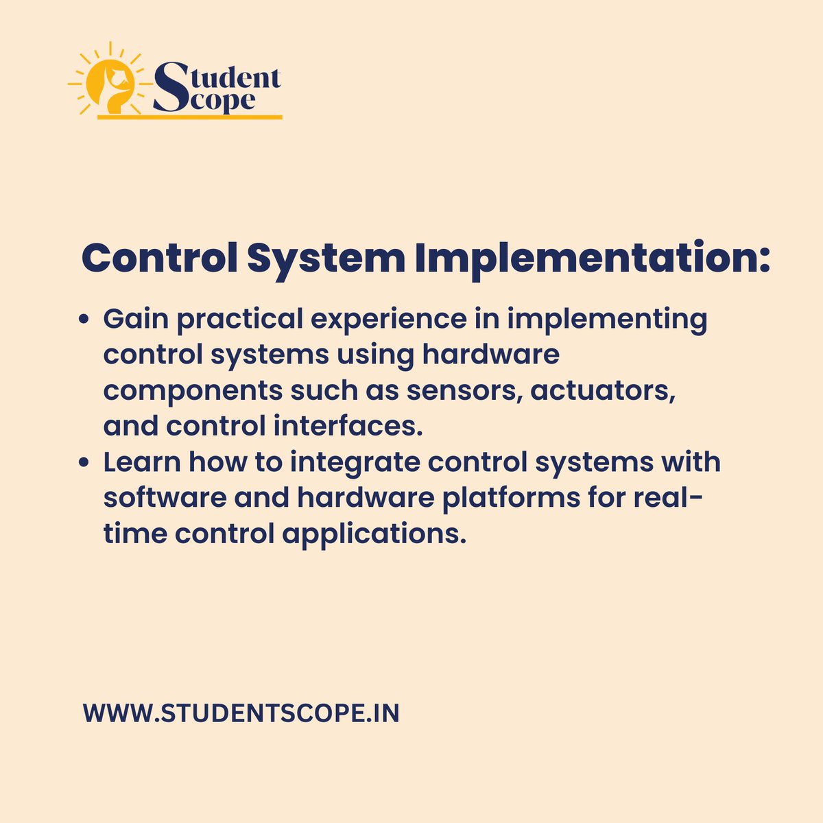 Mastering the Art of Control Systems Engineering: From Theory to Application 🛠️
Unlocking the potential of automation and innovation, one system at a time!

For more details visit studentscope.in

#StudentScope #Student #Scope #Engineering #ControlSystems