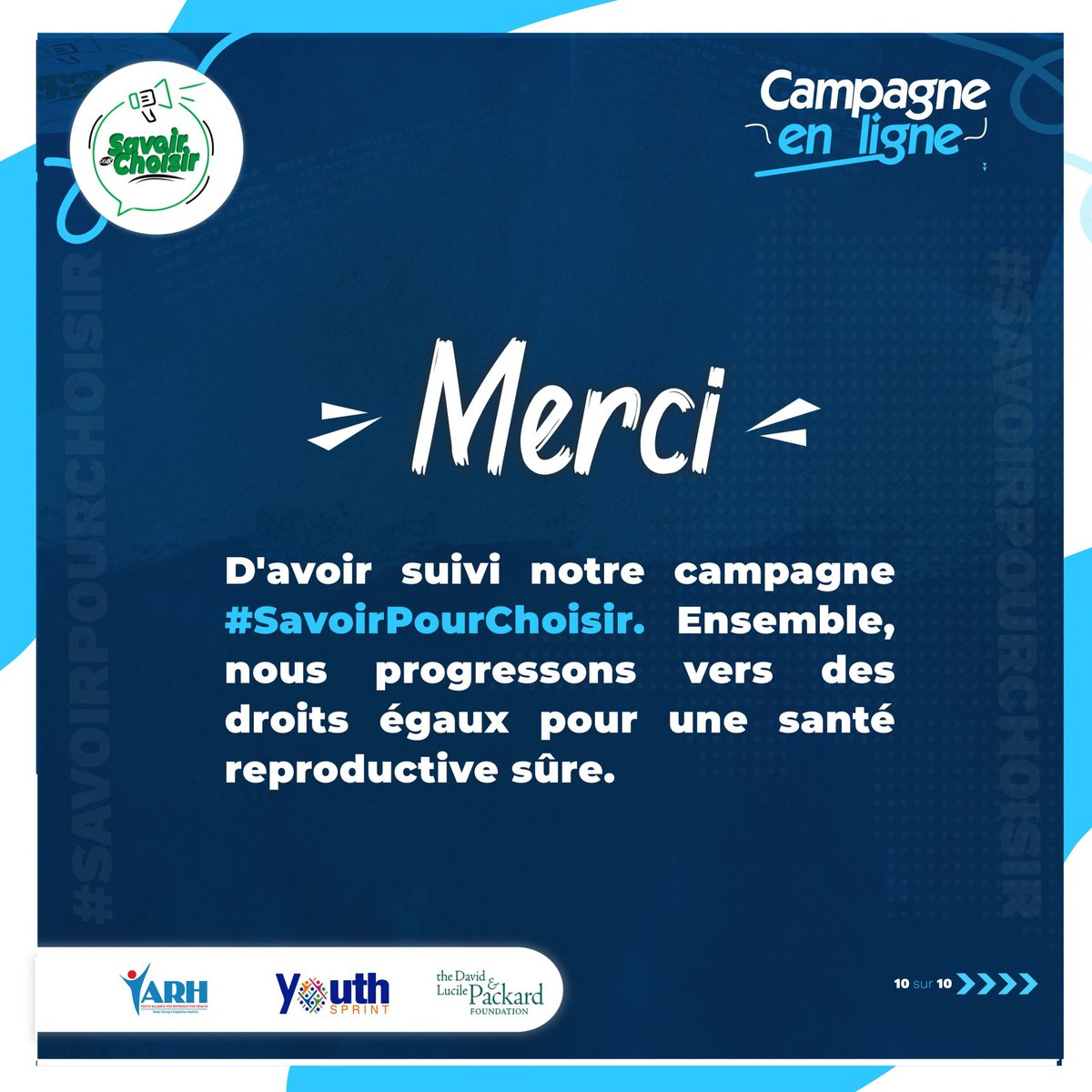 #SavoirPourChoisir: Champions du changement, ensemble nous pouvons apporter un changement aux normes sociales et juridique vis à vis des #DSSR et #SCACF par notre engagement à défendre les droits des femmes et filles tout en s'appuyant sur le #ProtocoleDeMaputo.
#DroitReproductif