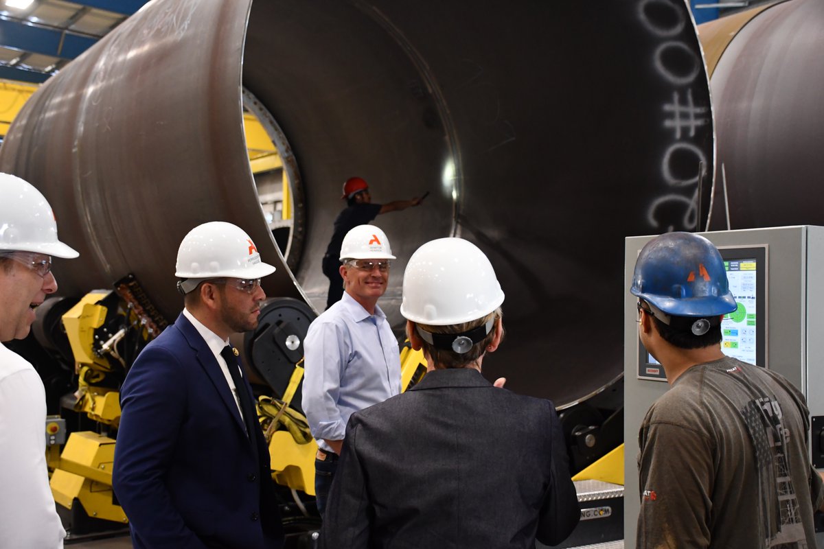 Arcosa employs thousands of people, with a goal of hiring hundreds more right here in Belen. Last week, we celebrated the first wind tower off the production line with @SenatorHeinrich and @SecGranholm. We can bring manufacturing back, and we will hire New Mexicans!