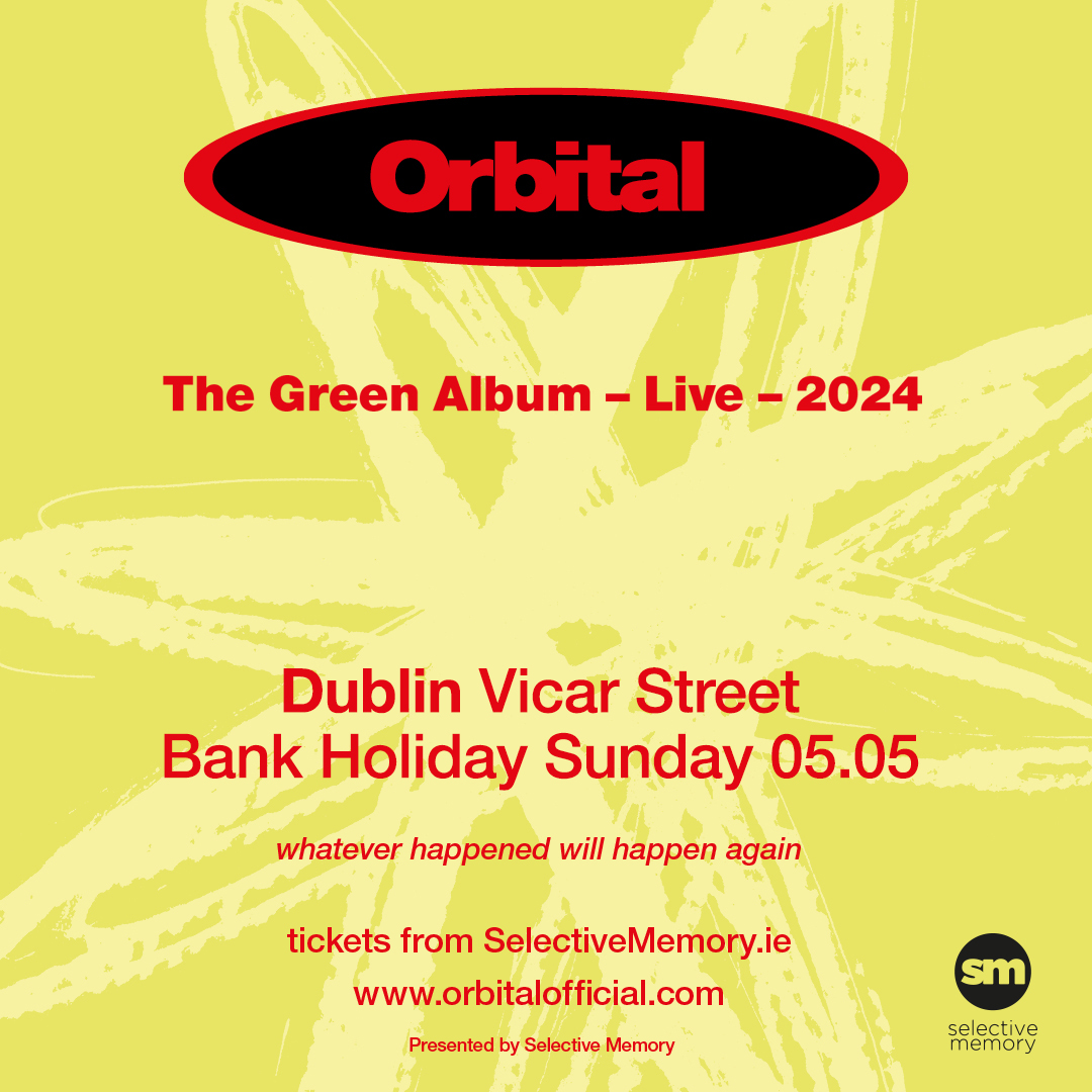 FOR THOSE ATTENDING ORBITAL’S SOLD OUT SHOW HERE ARE THE STAGE TIMES - EARLY START! 7:45pm: ORBITAL perform the Green Album 9:20pm: ORBITAL perform the Brown Album See you all there... ❤️