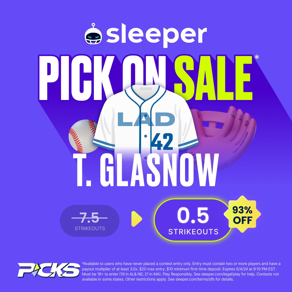 Sleeper has THREE HUGE Promos Today For New Users Luka Doncic Over 0.5 Points Anthony Edwards Over 0.5 Points Tyler Glasnow Over 0.5 Strikeouts Unlock them ALL by using⬇️ Code CARUSO for up to $500 Deposit Match sleeper.com/promo/CARUSO
