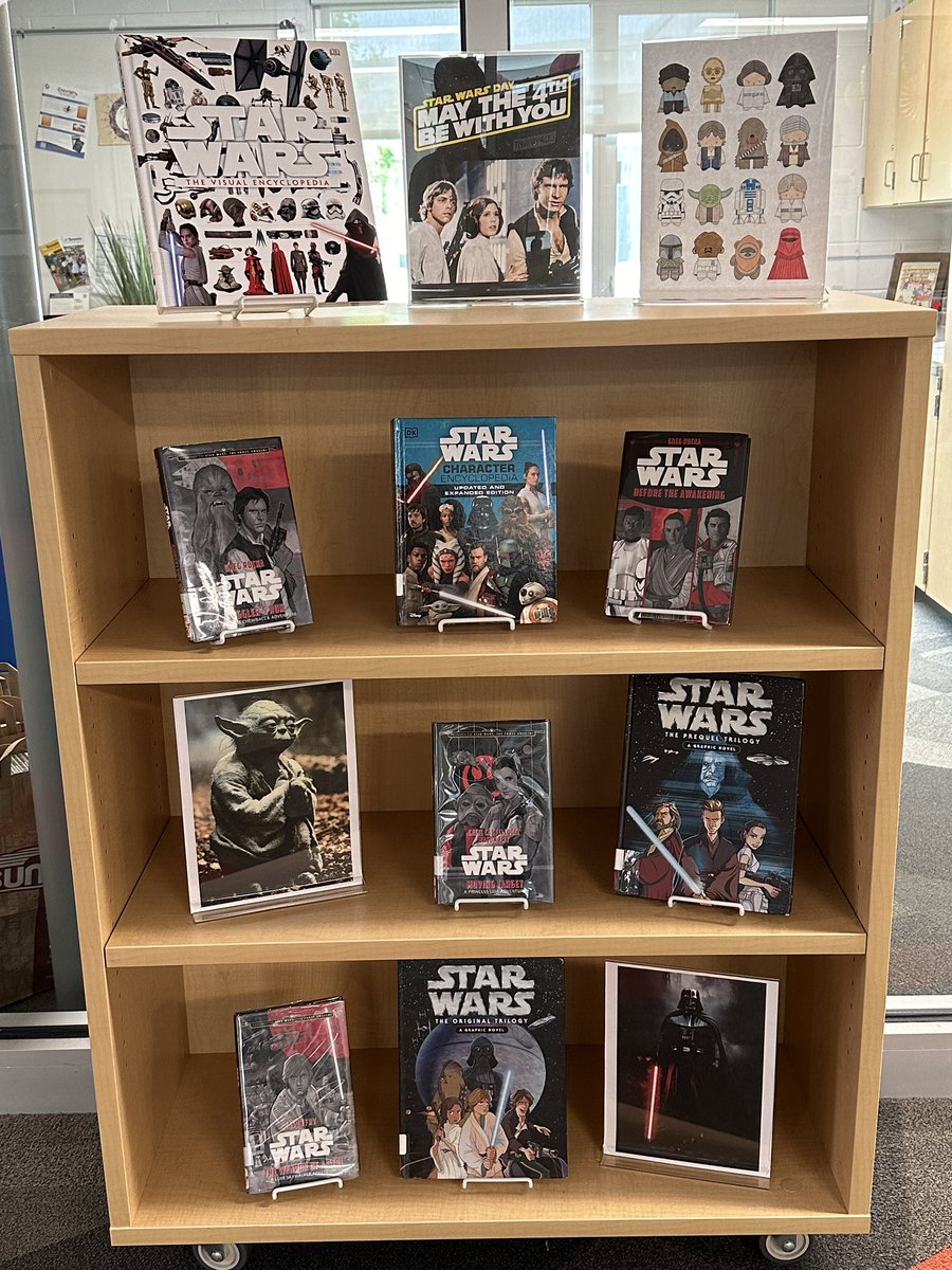 It’s just one day, but we absolutely had to create a May the Fourth display! #StarWars #MayThe4thBeWithYou #tlchat #librarylife