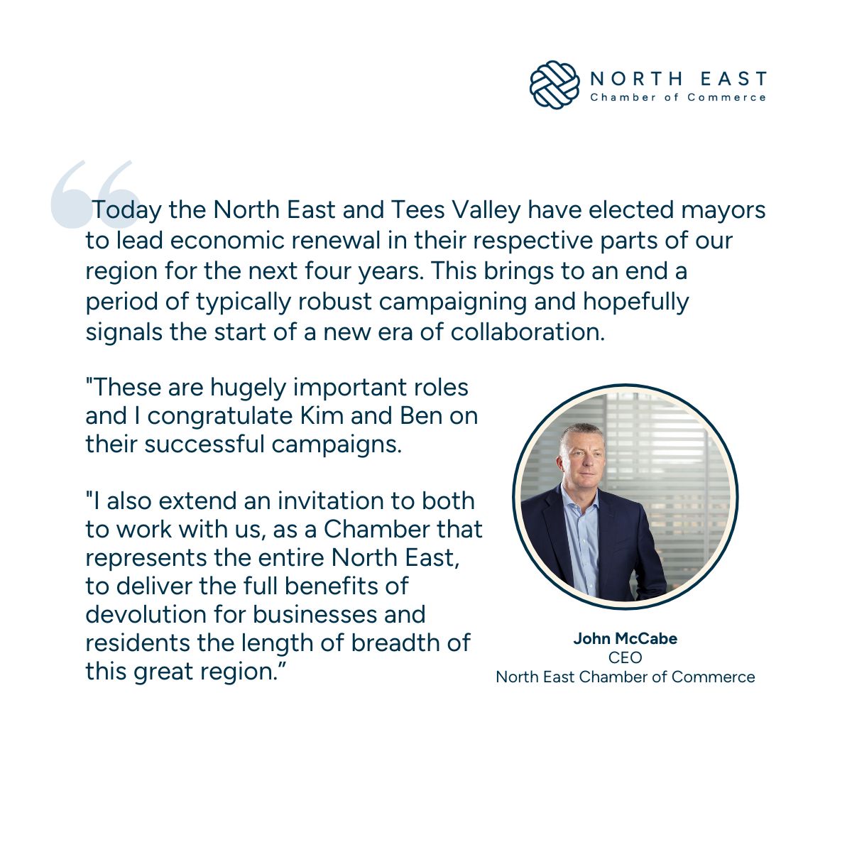 It's been a busy day for the region following the North East and Tees Valley mayoral elections! @NEChamberCEO shares his thoughts on the day below 👇 #Election2024