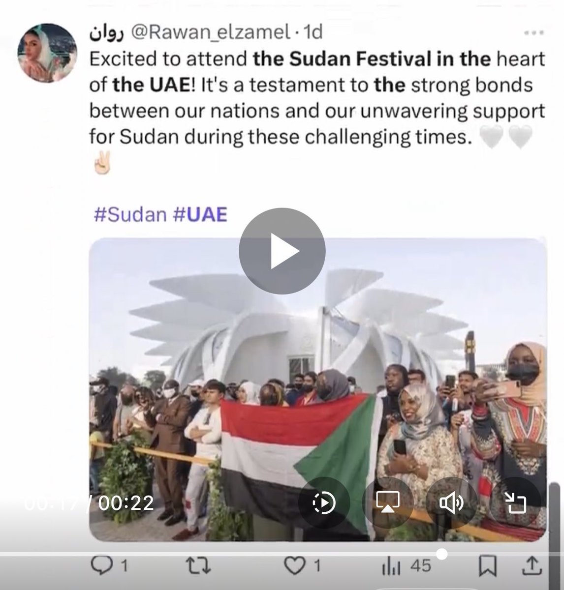 ‘our unwavering support for sudan during these challenging times’ yeah your support for the rsf💀