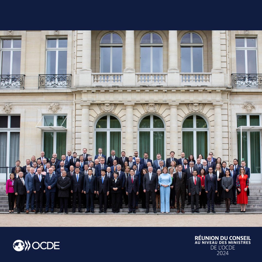 La Ministérielle de l'OCDE 2024 réaffirme l’engagement en faveur d’un multilatéralisme fort, plaçant l’OCDE au cœur de la coopération intl.
  
Découvrez ci-dessous ses principaux résultats, qui ont été diffusés dans une déclaration ministérielle commune à l’issue de la réunion ⤵