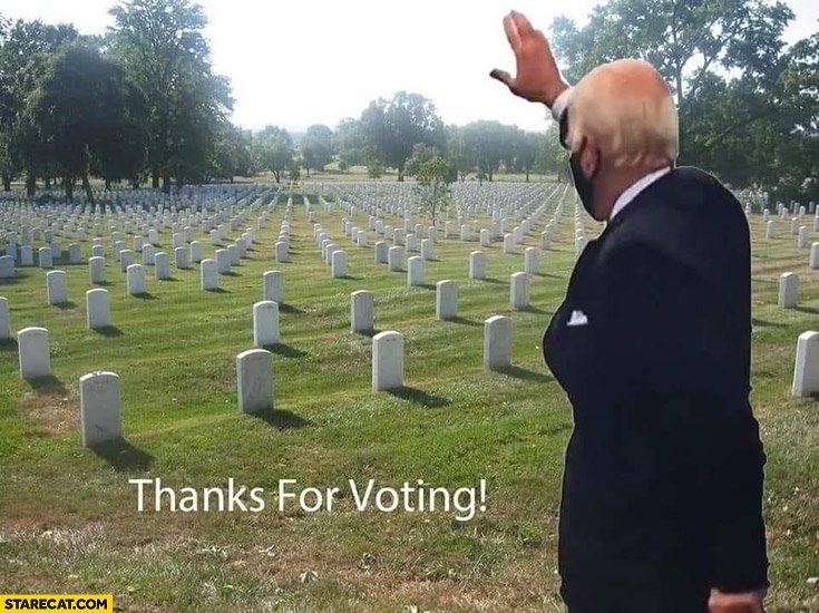 @WokBall 81 Million votes, REALLY, OR THATS RIGHT THERE ARE MANY CEMETERIES IN THE AREA