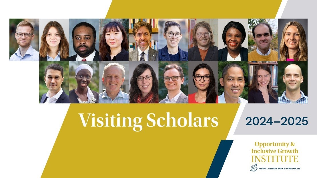 In case you missed it: Last week we announced the 2024-2025 cohort of Institute Visiting Scholars. We are excited to welcome these outstanding scholars during their visit to @MinneapolisFed! bit.ly/4a0wdhv