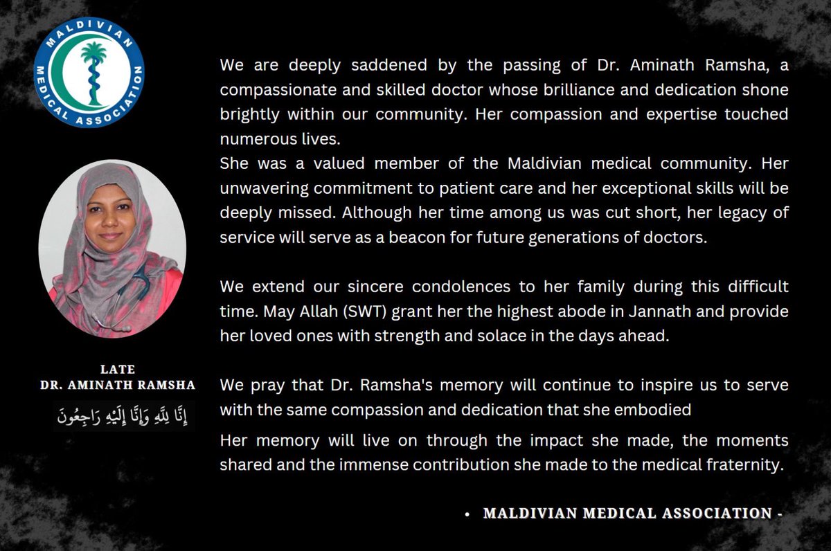 We pray that Dr. Ramsha's memory will continue to inspire us to serve with the same compassion and dedication that she embodied. May Allah bless her with Janatul Firdhaus.
